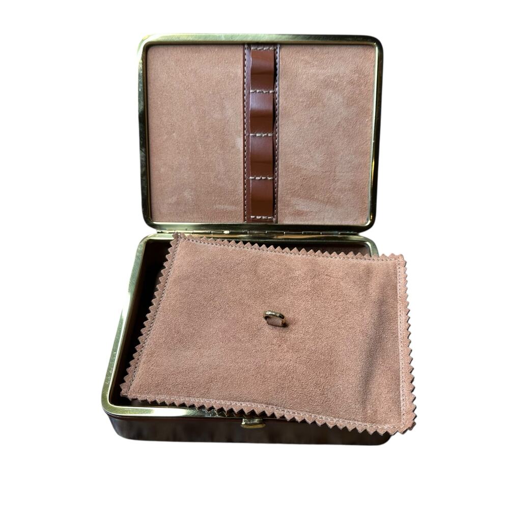 VINTAGE Men's Jewelry Box Leather Travel Case Made in West Germany MCM Mad Men